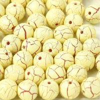 6mm Druk (Round) Bead - Ionic Light Yellow / Dark Red - 03000-24606