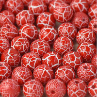 6mm Druk (Round) Bead - Ionic Red / White - 03000-24610