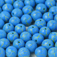 6mm Druk (Round) Bead - Ionic Blue / Yellow - 03000-24613