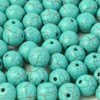 6mm Druk (Round) Bead - Ionic Turquoise Green / Brown - 03000-24614