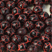 6mm Druk (Round) Bead - Ionic Jet / Orange - 03000-24616