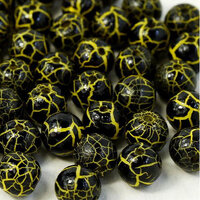 6mm Druk (Round) Bead - Ionic Jet / Yellow - 03000-24617