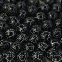 6mm Druk (Round) Bead - Ionic Jet / White - 03000-24619