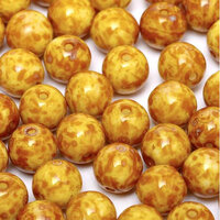 6mm Druk (Round) Bead - Chalk White Dark Travertine - 03000-86805