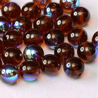 6mm Druk (Round) Bead - Dark Topaz AB - 10110-28701