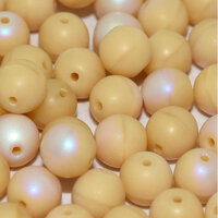 6mm Druk (Round) Bead - Ivory AB Matted - 13010-28771