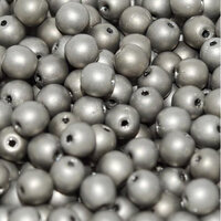 6mm Druk (Round) Bead - Jet Full Argentic Matted - 23980-27570