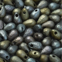 Drop Bead 4mm x 6mm -  Zinc Iris Etched - DRP-46-01670E