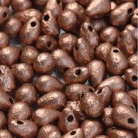 Drop Bead 4mm x 6mm -  Vintage Copper Etched - DRP-46-01770E