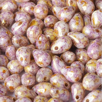 Drop Bead 4mm x 6mm - Chalk Lila Gold Luster - DRP-46-03000-15695
