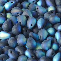 Drop Bead 4mm x 6mm - Jet AB Full Matte - DRP-46-23980-28773