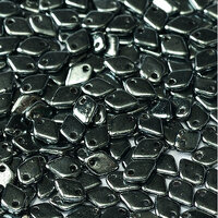 1.5mm x 5mm Dragon Scale Bead - 1 Hole - Jet Hematite - 23980-14400