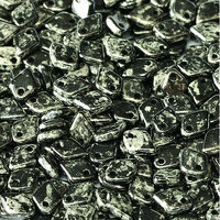 1.5mm x 5mm Dragon Scale Bead - 1 Hole - Jet Antique Chrome - 23980-18549