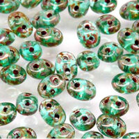 Mini Duo 2mm x 4mm - DU0460020-43400 - Aquamarine Picasso