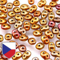 Super Duo 2.5mm x 5mm Czech Shield - DU0500030-01610CS - Crystal Gold Rainbow