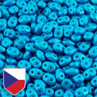 Super Duo 2.5mm x 5mm Czech Shield - DU0502010-24009CS - Pearl Shine Azuro