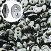 Super Duo 2.5mm x 5mm - DU0503849-14449 - Duet Black & White Grey Luster