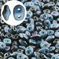 Super Duo 2.5mm x 5mm - DU0503849-14464 - Duet Black & White Blue Luster