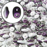 Super Duo 2.5mm x 5mm - DU0503849-29014 - Duet Black & White Polychrome Black Raspberry