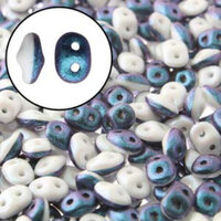 Super Duo 2.5mm x 5mm - DU0503849-29074 - Duet Black & White Polychrome Blueberry