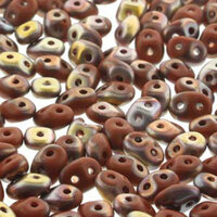 Super Duo 2.5mm x 5mm - DU0513600-27171 - Matte Opaque Chocolate Brown Capri Gold