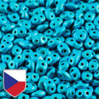 Super Duo 2.5mm x 5mm Czech Shield - DU0523980-24206CS - Metalust Turquoise