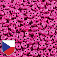 Super Duo 2.5mm x 5mm Czech Shield - DU0523980-24207CS - Metalust Hot Pink