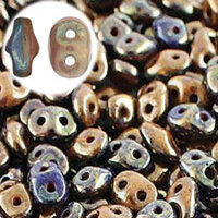 Super Duo 2.5mm x 5mm - DU0533413-15695 - Duet Opaque Navy Ivory Bronze Luster