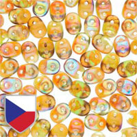 Super Duo 2.5mm x 5mm Czech Shield - DU0550230-98532CS - Olivine Brown Rainbow