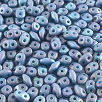 Super Duo 2.5mm x 5mm - DU0563030-85001 - Matte Turquoise Blue Nebula