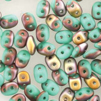 Super Duo 2.5mm x 5mm - DU0563130-27171 - Matte Turquoise Green Vega Capri Gold