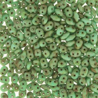 Super Duo 2.5mm x 5mm - DU0563130-86805 - Dark Turquoise Green Travertine