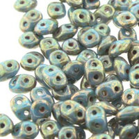 Super Duo 2.5mm x 5mm - DU0563900-15695 - Dark Green Turquoise Bronze Luster