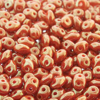 Super Duo 2.5mm x 5mm - DU0593140-14495 - Opaque Orange / Red Luster