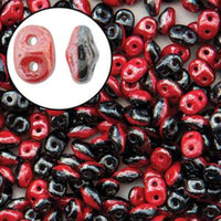 Super Duo 2.5mm x 5mm - DU0593298-14400 - Duet Opaque Red Black Luster