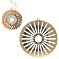 Centreline Sundial Pendant Charm - 13 Rows 58.9mm x 62.2mm - EC034