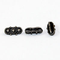 2 Hole Flower Connector Bar - Black Nickel