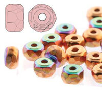 Faceted Micro Spacers 2mm x 3mm - Copper Plated AB - FPMS2300030-CPAB