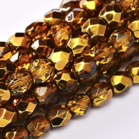 2mm Fire Polish Bead - Crystal Topaz Metallic Ice - 00030-67156