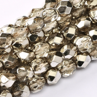 2mm Fire Polish Bead - Crystal Smokey Metallic Ice - 00030-67163