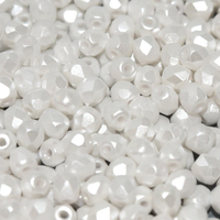 2mm Fire Polish Bead - Alabaster Pastel White - 02010-25001