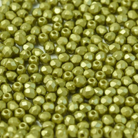 2mm Fire Polish Bead - Alabaster Pastel Lime - 02010-25021