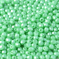 2mm Fire Polish Bead - Alabaster Pastel Light Green - 02010-25025