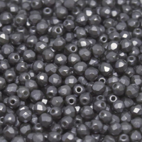 2mm Fire Polish Bead - Alabaster Pastel Light Grey - 02010-25028