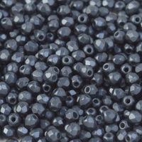 2mm Fire Polish Bead - Alabaster Pastel Dark Grey - 02010-25037