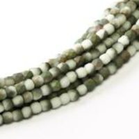 2mm Fire Polish Bead - Chalk White Vitrail Matte - 03000-28171