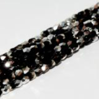 2mm Fire Polish Bead - Jet Labrador - 23980-27001