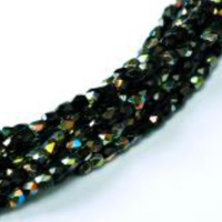 2mm Fire Polish Bead - Jet Vitrail - 23980-28101