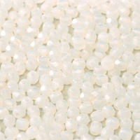 3mm Fire Polish Bead - White Opal  - 01000