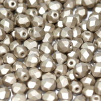 3mm Fire Polish Bead - Alabaster Metallic Grey - 02010-29416